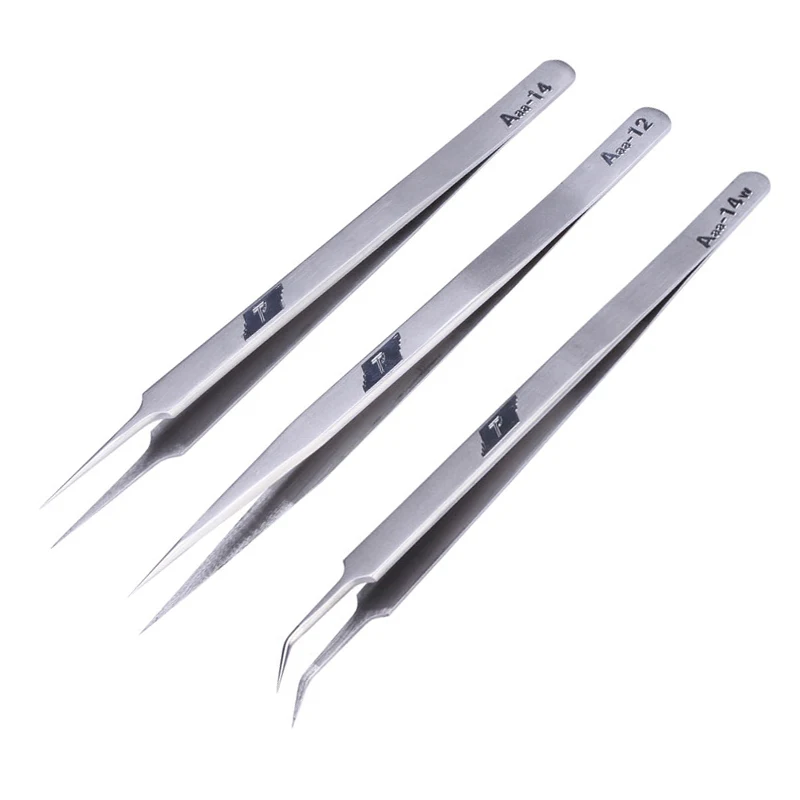 Stainless Steel Precision Tweezers Pincet Pinzas Precision Curved Tweezers For Electronic Smartphone Watch Repair Tools