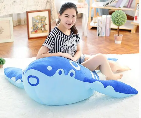 

stuffed plush toy huge 120cm carton blue whale doll soft hugging pillow Christmas gift b0596