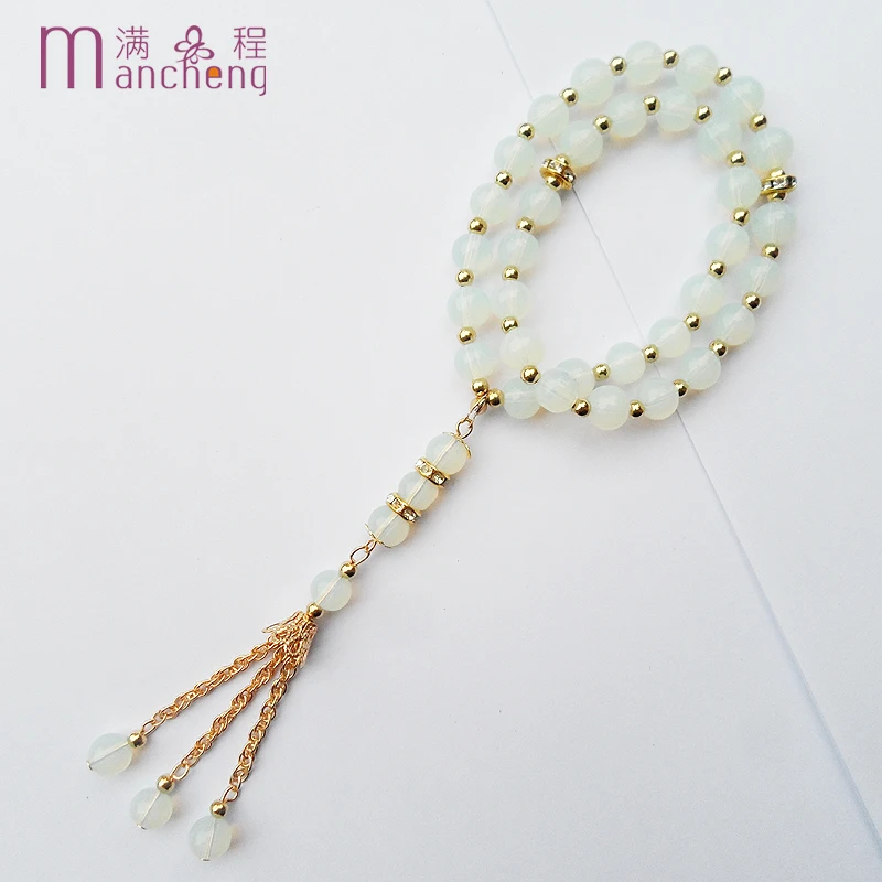 Eid al-Fitr festival Ethnic religious tasbih prayer beads opal beaded bracelet jewelry Women men lasser bairam bracelet gift