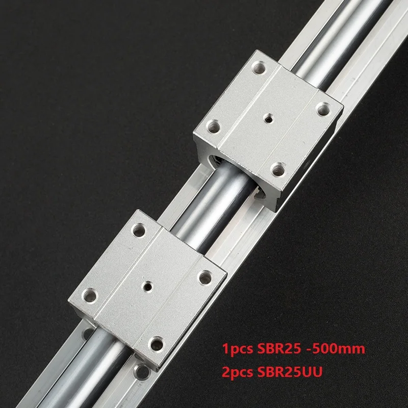 1pcs SBR25 L-500mm support rail linear guide + 2pcs SBR25UU linear bearing blocks for CNC router parts