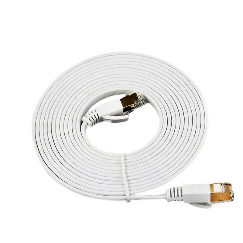 LBSC Cat7 إيثرنت شقة التصحيح شبكة كابل ، محمية (STP) مع Snagless Rj45 Connectors-1M2M3M5M