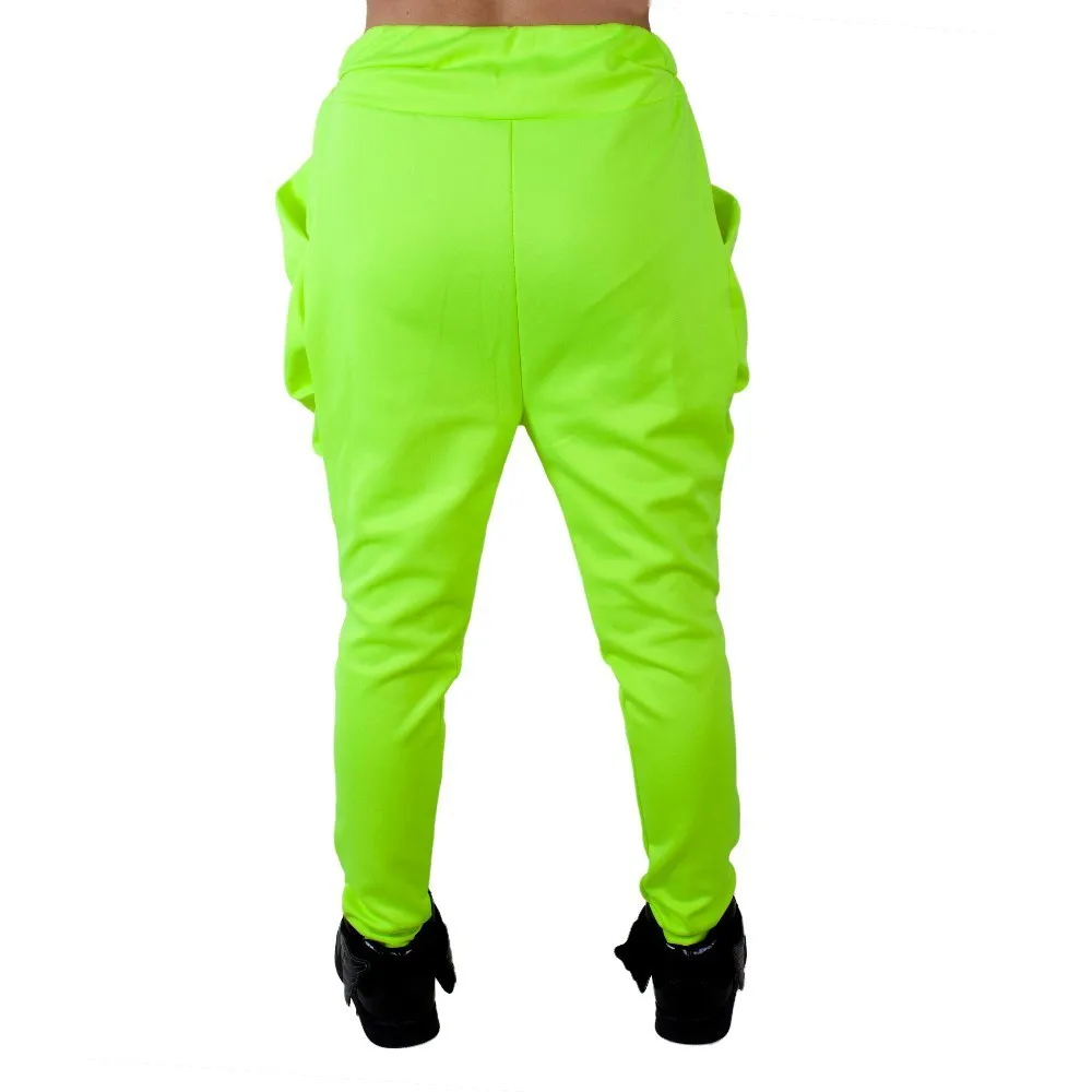 Heroprose New Fashion Brand Jazz Harem Hip Hop Fluorescent Green Sweatpants Casual  Spring Summer Trousers Loose Dance Pants