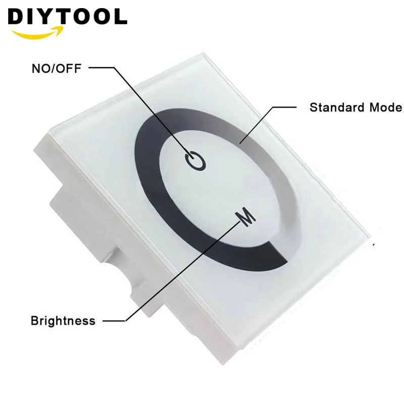 Led dimmer 12V-24V 3 Keys single color  touch panel dimmer controller white/black Home Wall Light Switch For LED Strip Tape