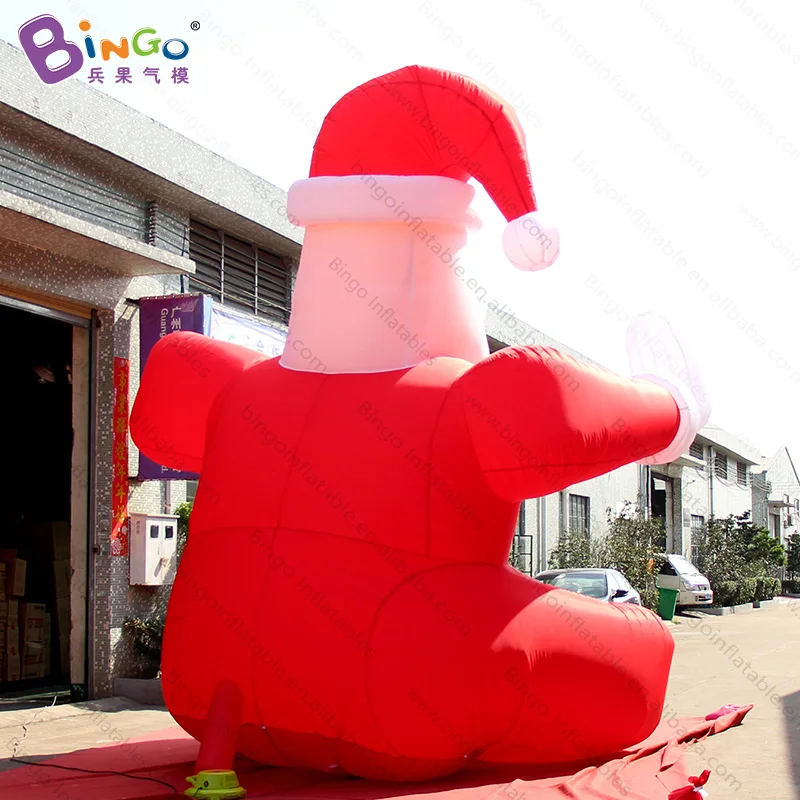 Papá Noel sentado inflable para decoración navideña, para exteriores, 5mH, para Navidad, con logotipo personalizado