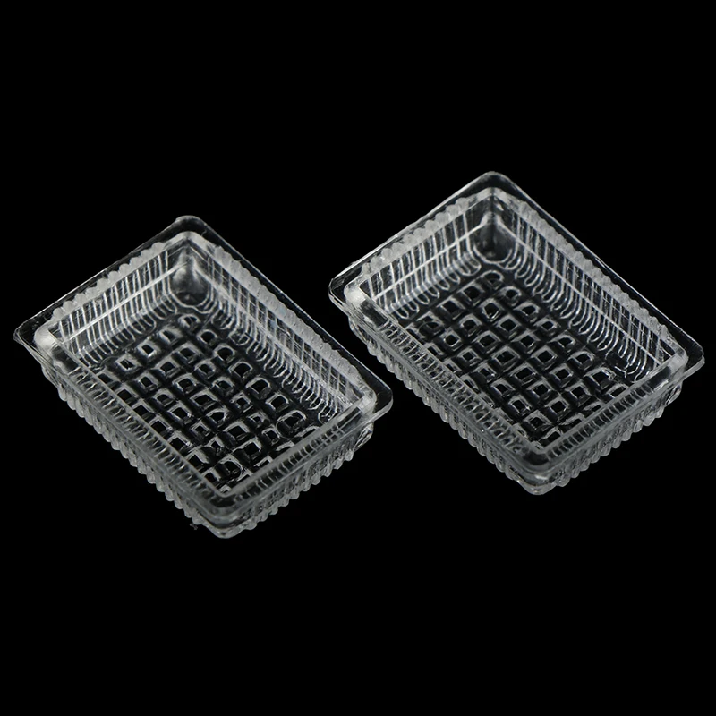 2pcs Dollhouse Miniature Fast Food Tray Serving Plate Dish Mini Dish Serving Plate Kitchen Tableware DIY Dolls Accessories