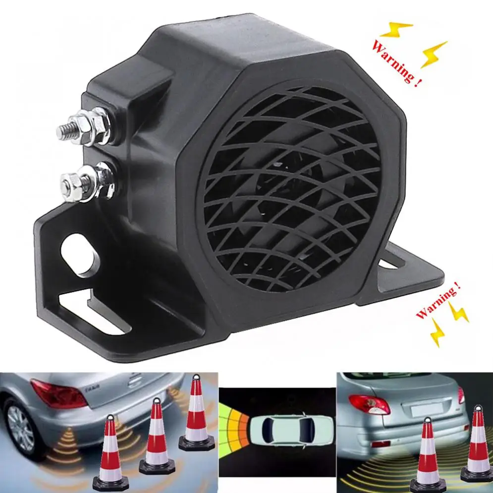 Waterproof DC 12V-80V 15W Black 105dB Reversing Back up Alarm Horn Speaker for Motorcycle Car Vehicle