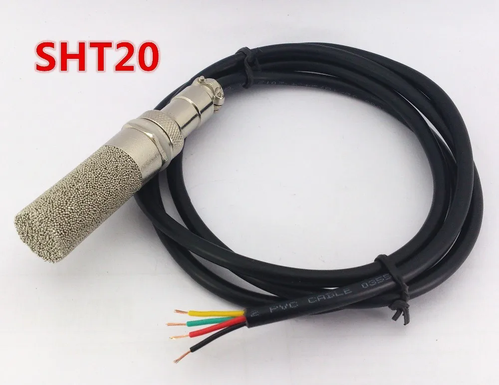 TH20C-H Temperatura Umidade Sensor, Metal, Aço Inoxidável, Capa Protetora Cabo, SHT20