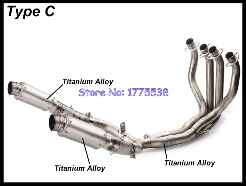 Titanium Alloy for Kawasaki Z1000 Z1000SX NINJA 1000 2010-2020 Motorcycle Exhaust Full System Collector Manifold Header Exhaust