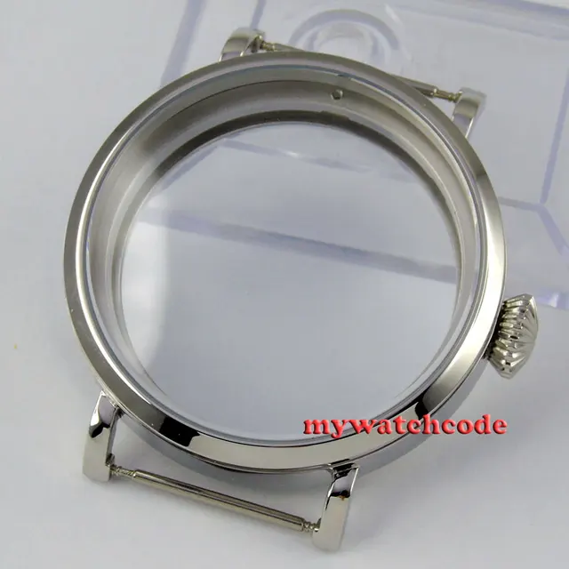 46mm polerowana stal nierdzewna parnis Watch CASE pasuje do mechanizmu 6498 6497 C34