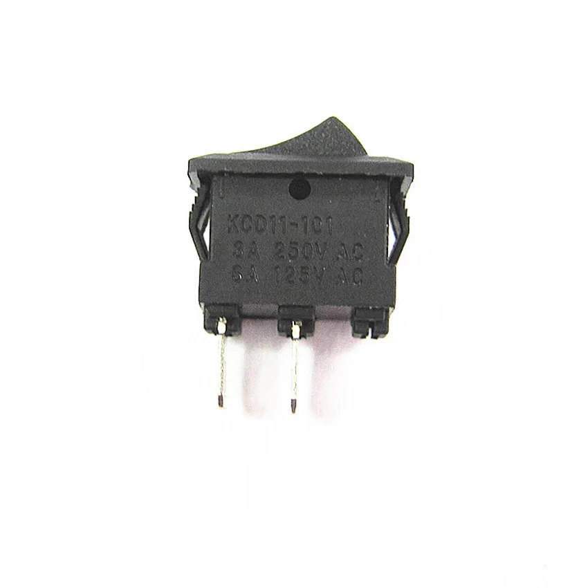 5pc/set Delicate Rocker Switch 10 * 15 mm AC 3A/250V  6A/125V 2 Pin Red Black ON/OFF I/O Micro switch