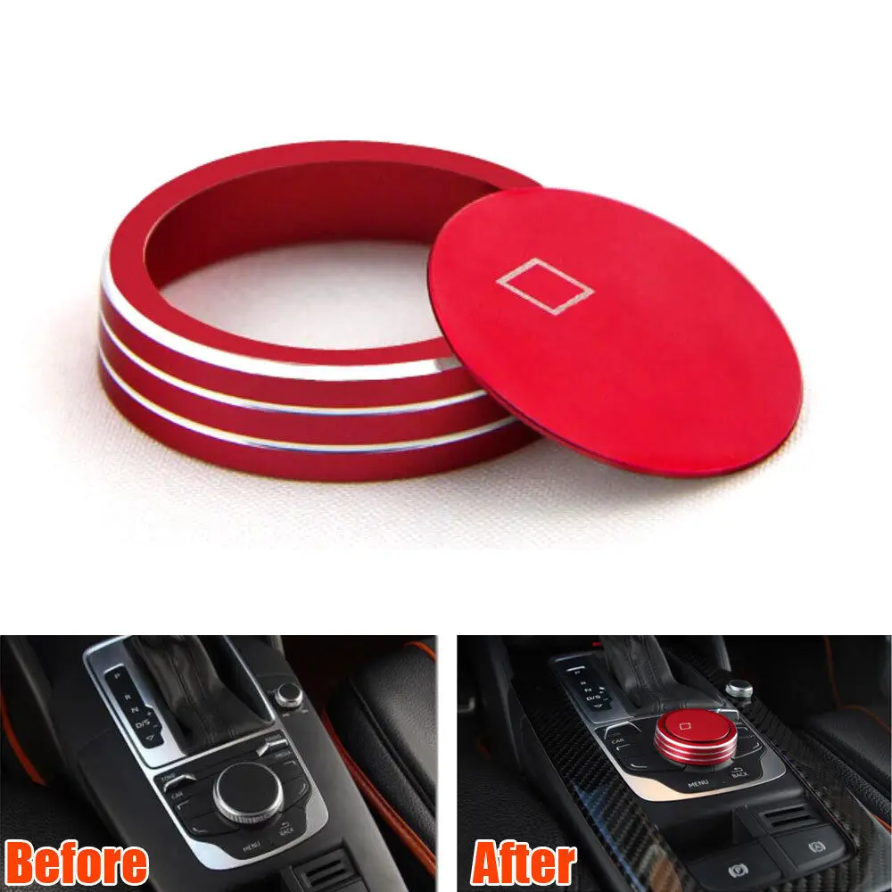 

Car Interior Aluminum MMI Knob Console Switch Button Cover Trim Decal Fit For Audi A3 V8 2012-2016 Car Styling Accessories