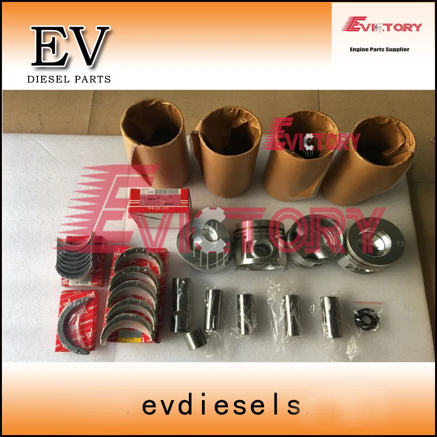 EV For Mitsubishi S4S S4SD S4SDT S4S-DT Piston+piston ring+cylinder liner+crankshaft beairng+con rod bearing+trust bearing