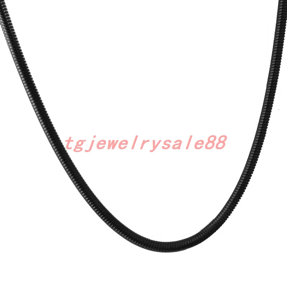 4.2mm Wide Classic Black Color Stainless Steel Snake Herringbone Chain Necklace Choker Charm Women Men Neck Chic Jewelry