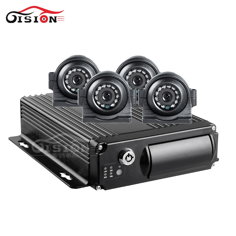 Gratis Verzending 4CH 4G LTE GPS Positionering SD Auto Dvr Mobiele Dvr + 4 Stuks Voor/Zij/links/Rechts View Waterdichte CCTV Auto Camera