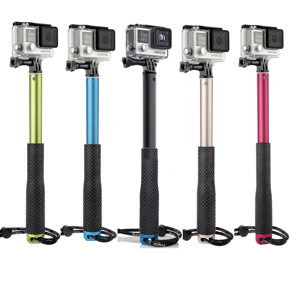 Probty Portable POV pole for Gopro Selfie Stick Extend Monopod For Gopro Hero 5 4 HERO5 Session Xiaomi yi 4K SJCAM SJ4000 Eken