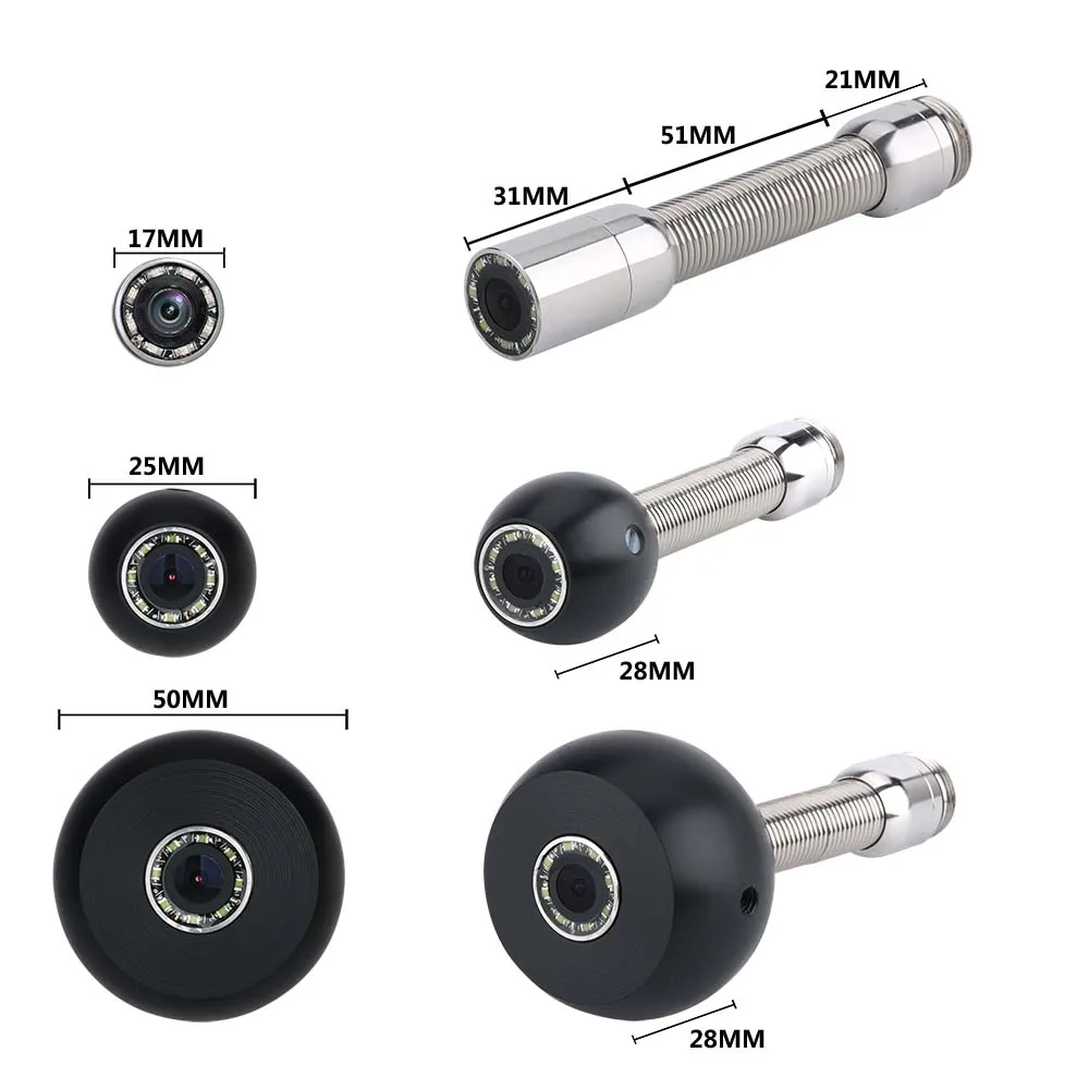 Mountainone 7 Inch 17 Mm Pijp Riool Inspectie Video Camera Drainagepijp Riool Inspectie Camera Systeem 1000 Tvl 20M 30M 40M 50M