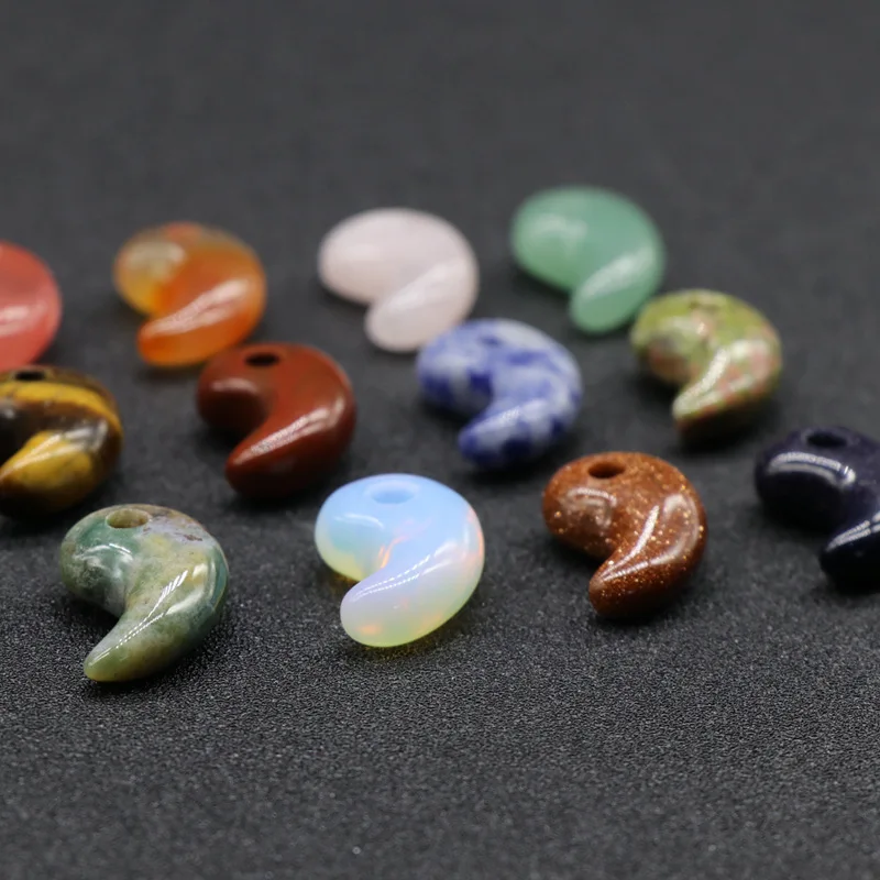 10pcs/lot Natural Stone Pendants Crystal Agates Magatama Stone Beads Pendant For Necklace  Jewelry Making About 22x14mm