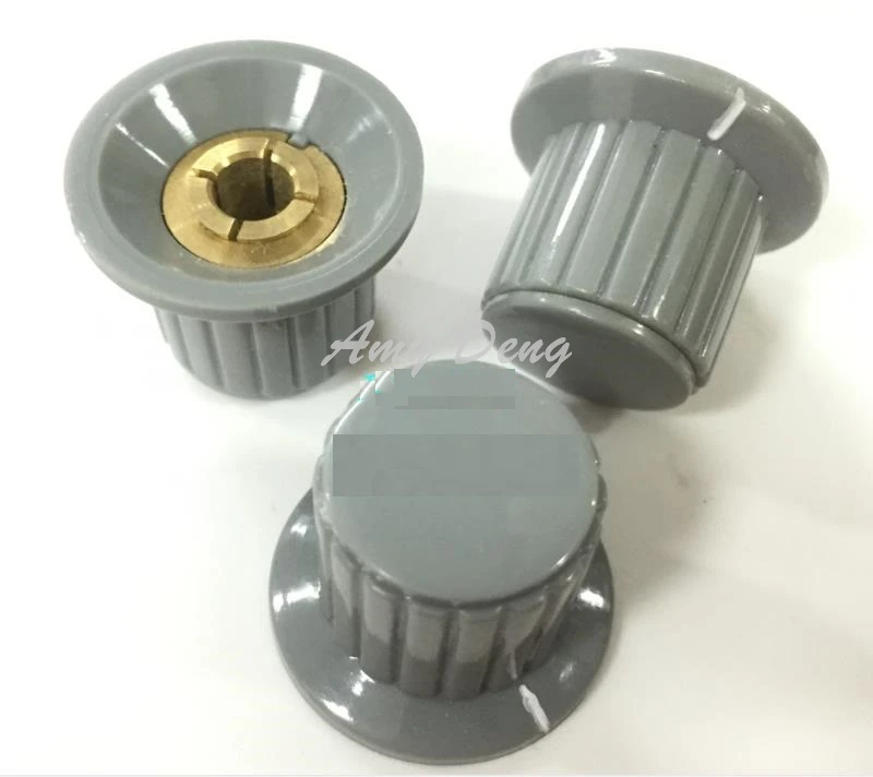 High quality gray cap type lock screw potentiometer knob 25*19 aperture 6MM copper core for 6MM diameter