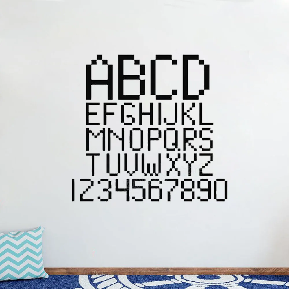 DIY Alphabet Letters Numbers Count Self-Adhesive Wall Stickers for School Nursery Removable Vinyl Wall Decal for Kids Rooms D136