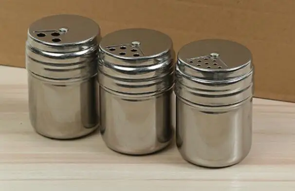 Hot Stainless steel Spice Shaker Jar Sugar Salt Pepper Herbs Toothpick Storage Bottle BBQ Spice Storage Bottle