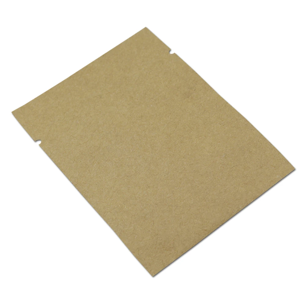 

Wholesale 11*16cm Brown Kraft Paper Aluminum Foil Top Open Food Sugar Nuts Powder Storage Bags Heat Seal Mylar Package Pouch