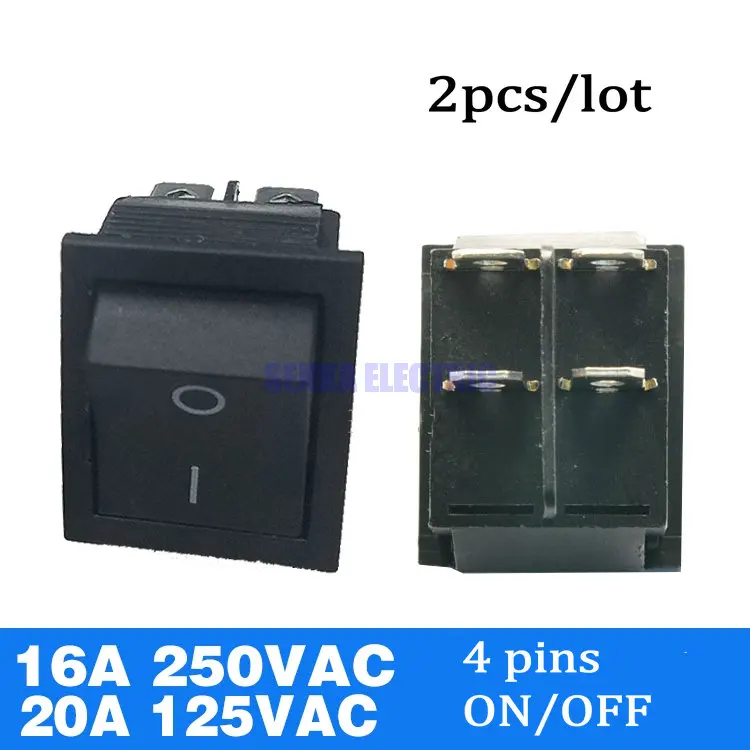 

2pcs/lot 4 Pins ON/OFF 16A 250V KCD4 Boat Rocker Switch Car Auto Black Power Switch