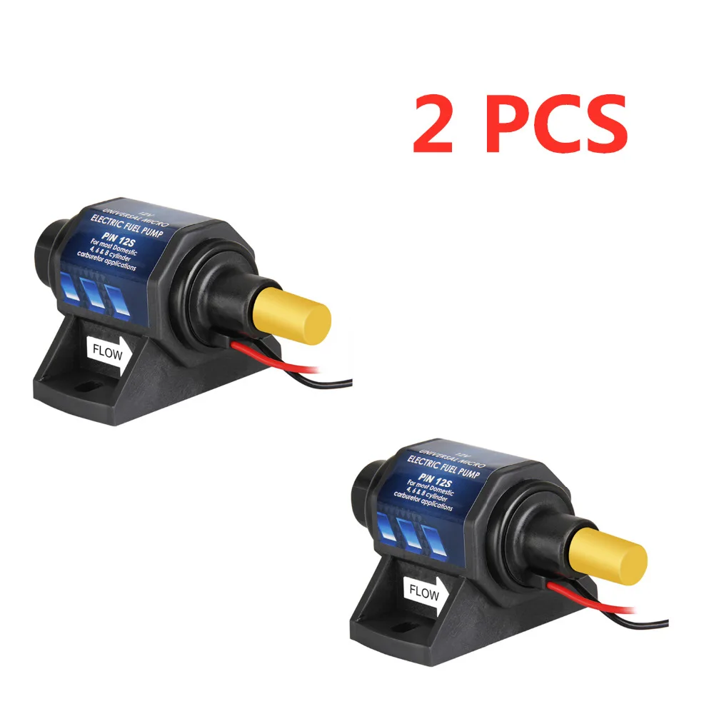 

2 PCS PRECISION AUTO LABS 4-7 PSI High Performance Electric Fuel Pump For Use w/Carburetor 35 GPH 1