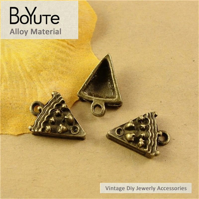 BoYuTe (60 Pieces/Lot) 15*14MM Diy Wholesale Antique Bronze Plated Zinc Alloy Cake Charms for Jewelry Making