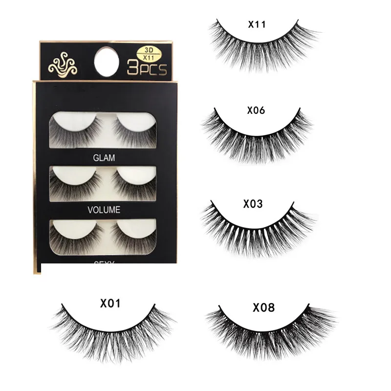 3 Pair Mink Eyelashes 10-15mm Natural Long 3D Mink Lashes False Eyelashes Eyelash Extension Cilios Maquillaje Wimpers Eyelashes