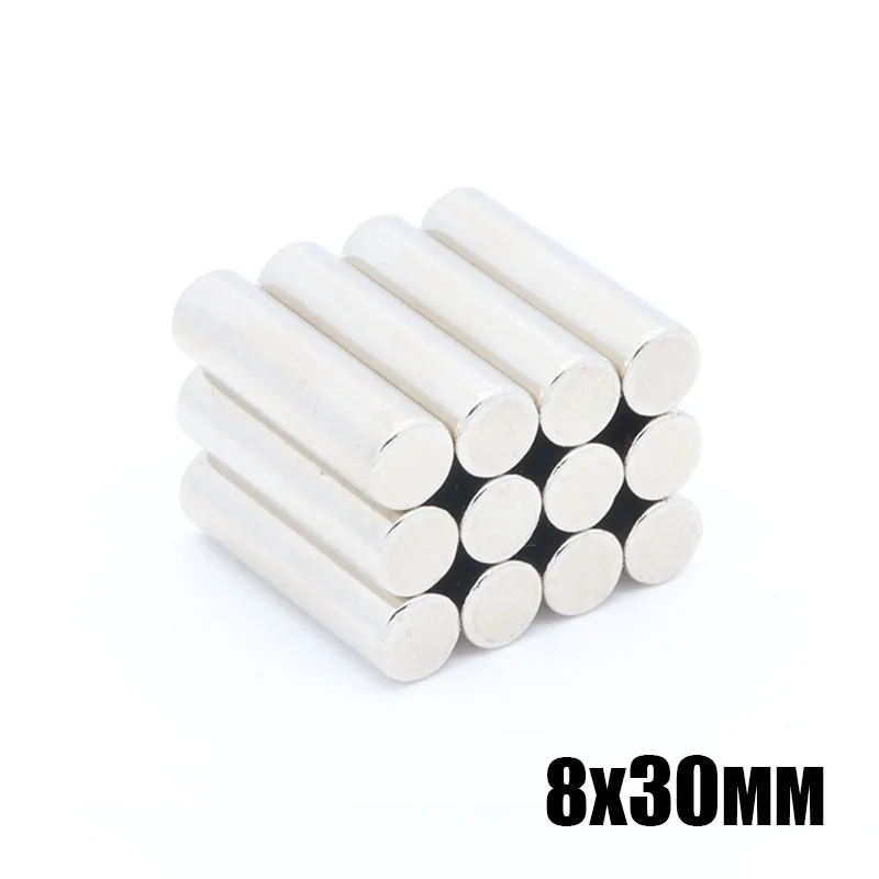 

10pcs 8x30 mm N35 hot round magnets super rare earth neodymium magnetic wholesale 8 * 30mm free shipping