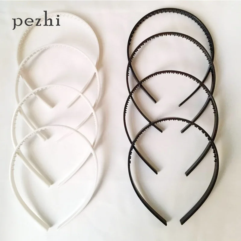 DIY children\'s headband ABS 10mm 15mm girl step tooth plastic semi-finished HairHoop toothed plastic head buckle white black