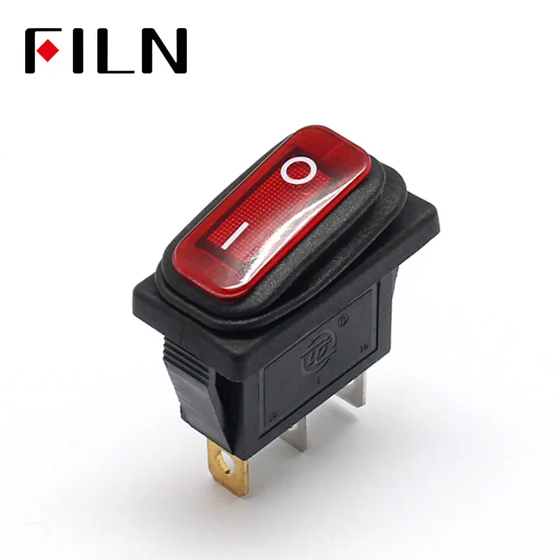 

FILN New On Off Rectangle Long Rocker Switch with Waterproof IP67 Cover Car Dash SPST KCD3 3PIN