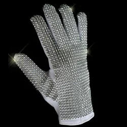 Imitazione Michael Joseph Jackson costumi roba guanto brillante fatto a mano in argento