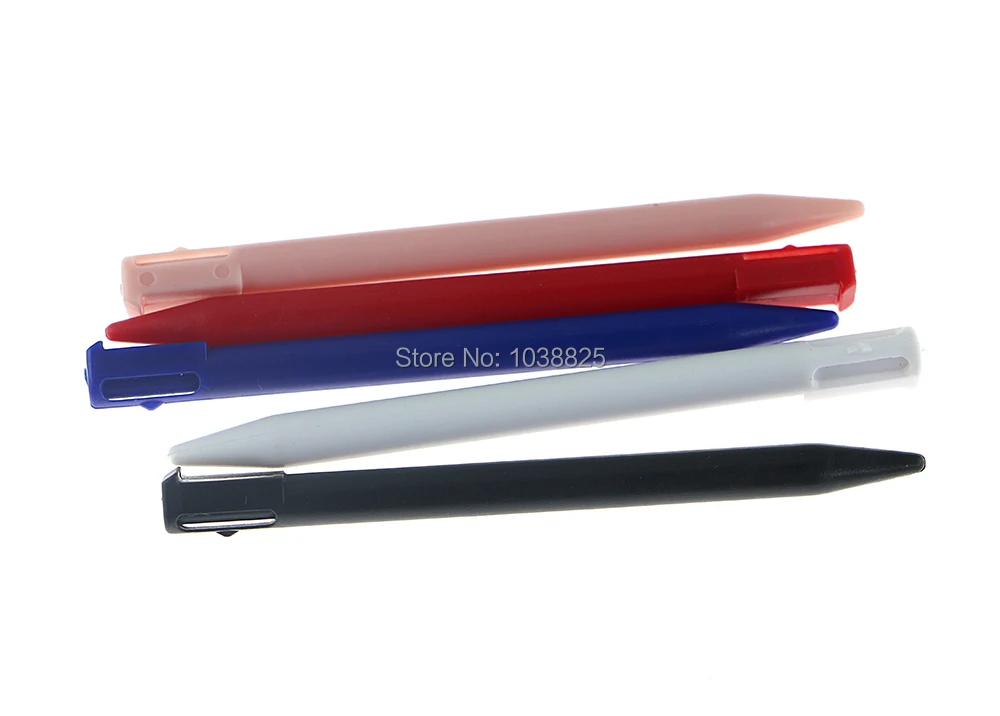 قلم بلاستيكي بشاشة تعمل باللمس لقلم لمس نيتندوا 3DS ، قلم وردي ، أسود ، أبيض ، أحمر ، أزرق ، 5 في اللوت