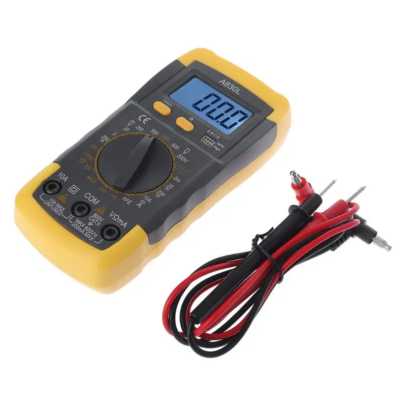 

A830L Digital Multimeter LCD AC/DC Ammeter Voltmeter Tester Meter with Backlight DIgital Multimeter