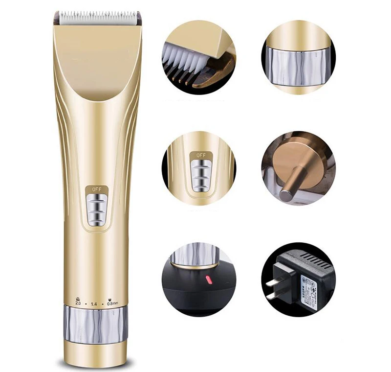 Электрическая машинка для стрижки волос, профессиональный перезаряжаемый триммер с керамическими лезвиями, мужские инструменты