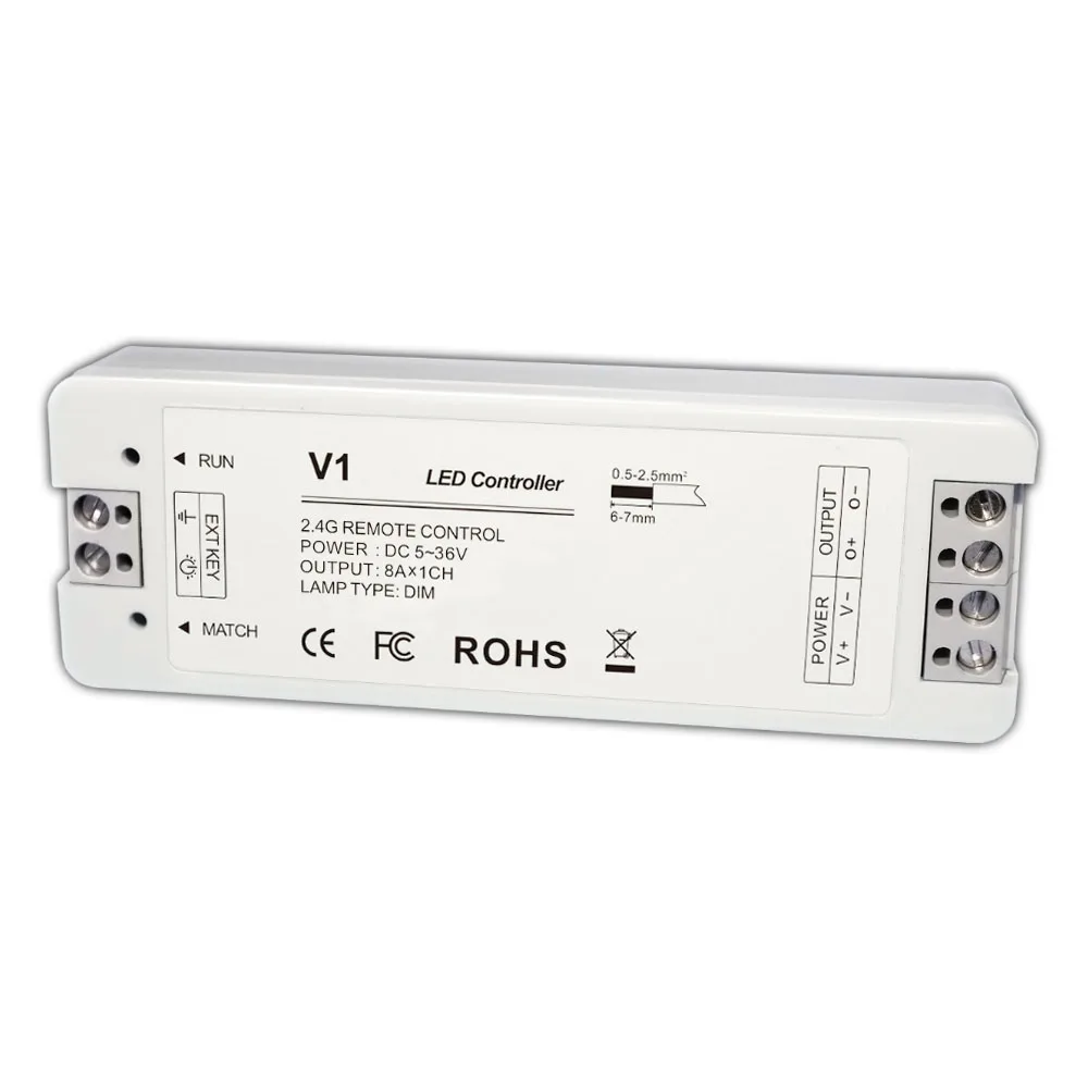 Imagem -03 - Controle de Dimmer Led sem Fio 12v Receptor de Tensão Constante 5050 3528 Ghz com Dimmer