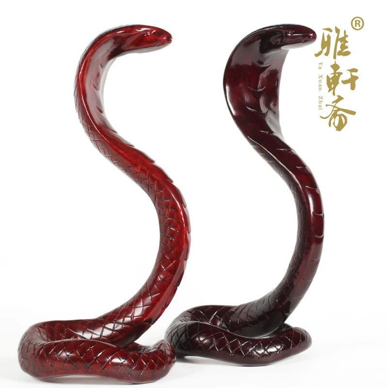 T Zodiac snake mahogany wood carving wood carving crafts birthday Cobra feng shui ornaments Zhaocai