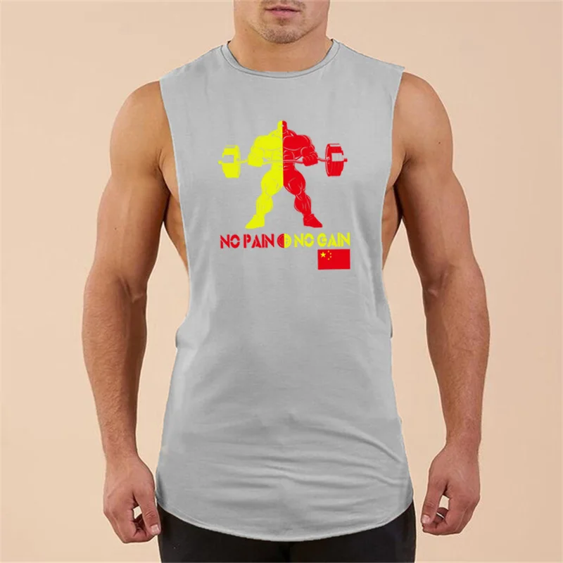 Mens Open Side Bodybuilding Tank top Gyms Fitness Sleeveless Shirt Summer Male Cotton Clothing Fashion Singlet Vest Undershirt image 6