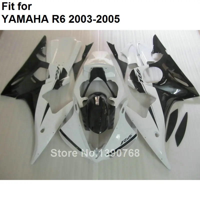 ABS plastic fairing for Yamaha fairings YZFR6 2003 2004 2005 white black bodywork parts fairing kit YZF R6 03 04 05 BC45