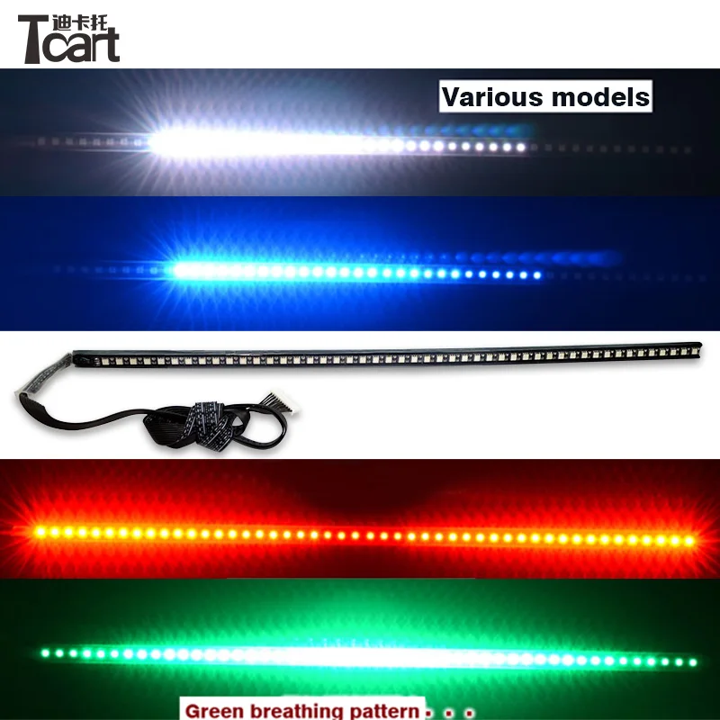 Tcart-車のアクセサリー,ハイパワーカラフルなLEDライダー,ワイヤレスリモコン,48smd 170,rgb,5050モデル