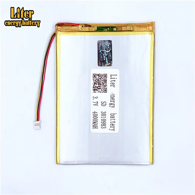プラグ 1.0-4 P 3.7 v 3010983 3011085 4000 3000mah のポリマーリチウム電池リポ充電式バッテリー MP5 GPS DVD 電子書籍タブレット PC ビデオ際どい