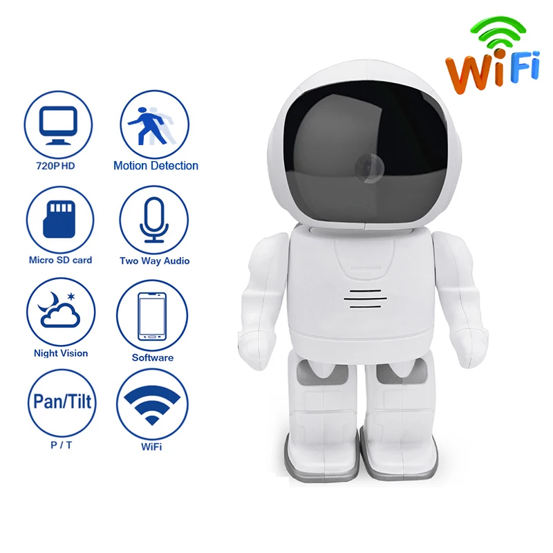 Robot WIFI Wireless Security HD Camera Baby Monitor Night Vision IP Cam Motion Detection Alarm