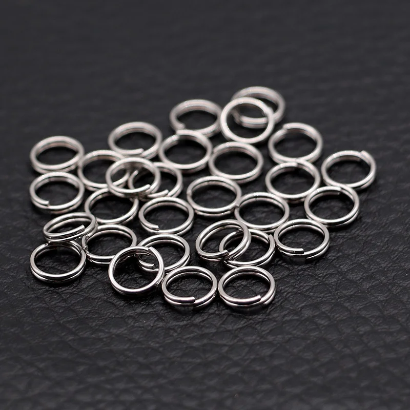 Aiovlo 100pcs/lot 6 8 10 12 15 Mm Stainless Steel Jump Split Rings Key Chain Utility Connectors for Diy Jewelry Making