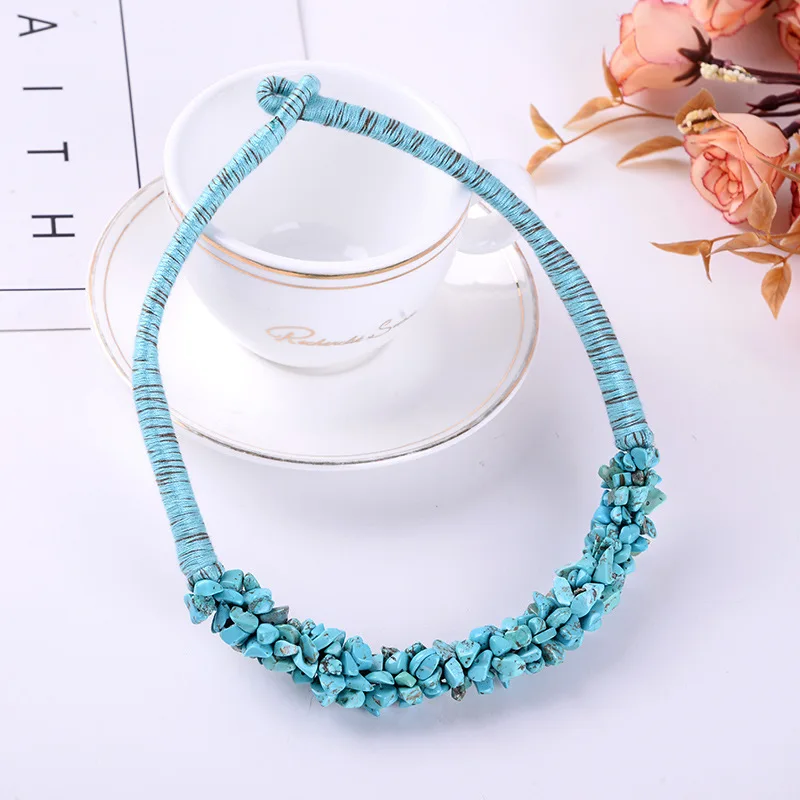 Original New Bohemian Coral Statement Choker For Women Natural Stone Collar Necklaces Female Jewelry Gift