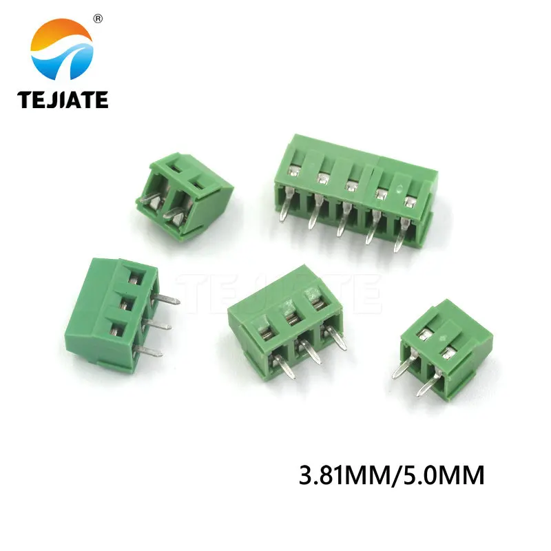 5PCS  3.81mm 5.0mm PCB Universal Screw Terminal Blocks Connector 2p/3pin Poles KF128 Straight Pin Copper