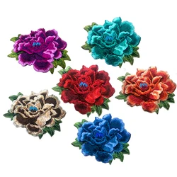 3D Ricamo Peonia Fiori Patch Sew on per I Vestiti Da Cucire Applique Artigianato FAI DA TE Fatti A Mano Eco-Friendly Applique