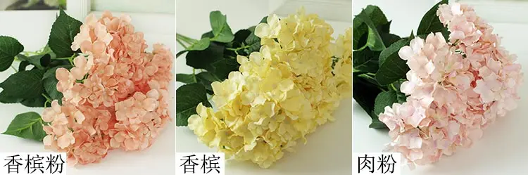 Wedding Bouquet Artificial Flowers 7 head silk fleece seashells  hydrangea ball home decoration 19Colors Available-10pcs/lot