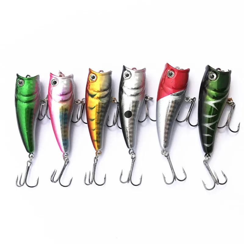 Fishing Lure Popper Baits 6cm/7.7g Artificial Hard Lures Topwater Big Mouth Poper 1 Piece Sale