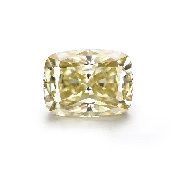 

Sales 6 Carat 9*12mm Yellow Color Long Cushion Crushed Ice Cut Moissanites Loose Stone Lab Diamonds For Jewelry